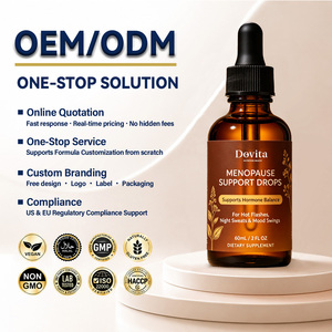 Private Label OEM <b>Menopause</b> Relief Drops Organic Plant Extract Hormone Regulation Night Sweat Reduction 60ml Vegan Dietary - Product Image 1