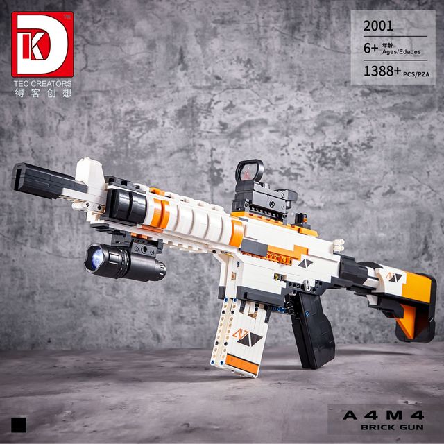New Educational M4A4 Assault Rifle Model Boy's DIY Construction Toy Plastic Assembled Building Block Toy Inspired Style