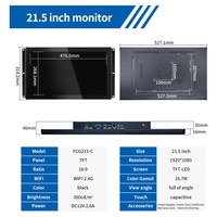 Monitor Sentuh Kapasitif Industri Harga Pabrik Murah 15.6-23.6 Inch DVI USB Layar Sentuh untuk Bisnis
