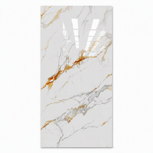 <span class=keywords><strong>Azulejos</strong></span> Decorativos de Porcelanato Foshan 60x120 75x150cm con Aspecto de Mármol Dorado para Paredes, Hoteles y Pisos de Hogar - Product Image 1