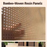 Plaque en résine PETG tressée à la main en bambou, anti-jaunissement, pour projets de rénovation intérieure – Approvisionnement direct usine