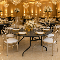 Table pliante ignifuge de luxe de haute qualité, best-seller, pour la décoration de salles de banquet, avec chaises, pour les fêtes d'hôtel