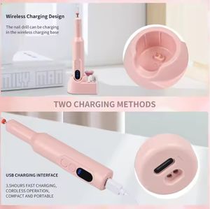 निर्माता प्रत्यक्ष बिक्री पोर्टेबल चार्जिंग बेस नाखून ड्रिल किट का नेतृत्व प्रदर्शन एम 3 इलेक्ट्रिक नाखून उपकरण नाखून ड्रिल मशीन - Product Image 3