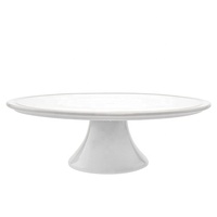 En gros La Main Trois Taille Verre Transparent Cristal Sans Plomb Gâteau Couverture Dôme avec Blanc Céramique Stand