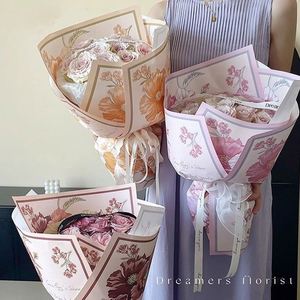 Nouveauté 2024, papier kraft à motifs floraux colorés 35*50cm/pièce, papier d'emballage floral pour mariage, anniversaire, cadeau, bricolage - Product Image 4