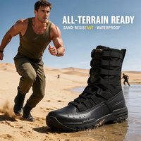 Bottes de randonnée en cuir pour hommes, bottes de sécurité à embout d'acier, bottes de travail tactiques pour hommes, bottes tactiques imperméables pour le désert, bottes de combat