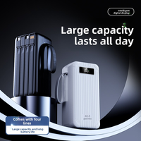 PORPIU Vente en gros de batteries externes Li-Polymère ultra-minces à charge rapide 10000-60000mAh PD22.5W 20W avec prise d'entrée DC et câble, affichage LED
