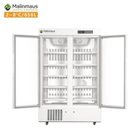 Réfrigérateur médical de laboratoire Malinmaus 656L 2,8 degrés, grande capacité, double porte, MR-656, pour médicaments, pharmacie, vaccins, avec lampe LED 8