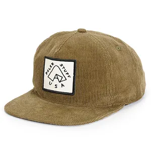 High Quality 5 Panel Unstructured Corduroy Snapback Cap
