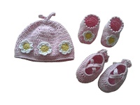 Chaussons bébé jetables en crochet faits main, 100% coton, très mignons, respirants et décontractés