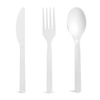 Ensemble de couverts jetables en CPLA miniatures certifiés TUV, résistants aux hautes températures, couteau, fourchette, cuillère, 6 pouces, PLA compostable, pour les fêtes