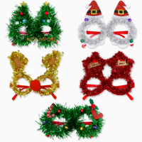 Lunettes de Noël style couronne pour adultes et enfants, décorations de fête, montures à rayures colorées, décorations de Noël
