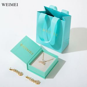 Custom Logo Eco-Friendly <b>Book</b> Shape Paper Jewelry <b>Box</b> with Bag for Necklace Earring Ring and Pendant Packaging - Product Image 3
