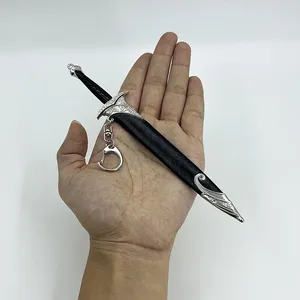 Llavero de espada de metal plateado de 22 cm de la serie LoTR, estilo Sting, Glamdring, Narsil, de <span class=keywords><strong>Thranduil</strong></span>, accesorio de película, adorno 1:6 - Product Image 3