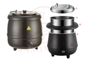 Scaldavivande Elettrico Commerciale <span class=keywords><strong>Nero</strong></span> da 10L in Acciaio Inox di Grado Alimentare Jasonlon per Buffet - Product Image 6