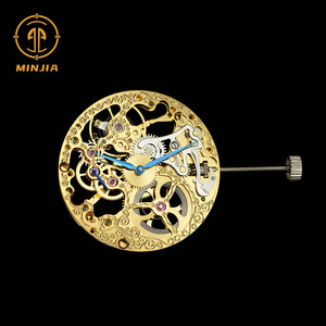 <span class=keywords><strong>Montre</strong></span> de poche mécanique à logo personnalisé, mouvement squelette gravé or, avec roue d'équilibrage visible - Product Image 5