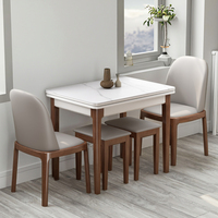 Table à manger extensible et pliante en bois massif, design moderne et luxueux, légère et compacte, idéale pour les petits appartements et salons.