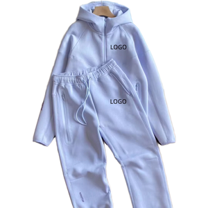 Ensemble décontracté ample pour homme automne, 100 % coton, multicolore, technique d'impression croisée, <span class=keywords><strong>col</strong></span> à <span class=keywords><strong>capuche</strong></span>, vêtements de sport pour couples - Product Image 1