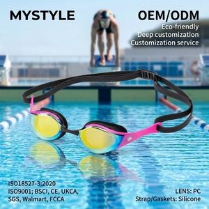 <span class=keywords><strong>Gafas</strong></span> de Natación Impermeables para Adultos con Correa de Ajuste Rápido y Puente Nasal Intercambiable OEM - Product Image 1