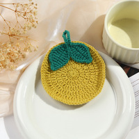 Sous-verres et sets de table en laine crochetée faits à la main, style dessin animé mignon, tendance, décoration de table à manger, isolation thermique