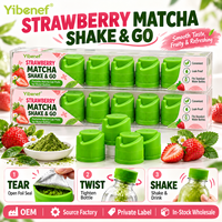 Poudre de thé vert matcha saveur fraise pour les boutiques de bubble tea