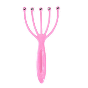 Masajeador de cabeza tipo rodillo rosa de cinco garras, peine para masaje del cuero cabelludo, herramienta manual para el cuidado de los meridianos, para aliviar el cabello y el cuero cabelludo - Product Image 1