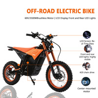 Moto électrique 48V 3000W pour jeunes et adultes, pneus 14/12, 60 km/h, charge rapide, tout-terrain, E-Bike CE Moto Cross Electrica Factory
