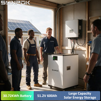 SUNPOK 51.2V 600Ah 30kWh Power Wall Batterie LiFePO4 pour Stockage d'Énergie Domestique, Pack Lithium Solaire, Système d'Alimentation de Secours pour la Maison