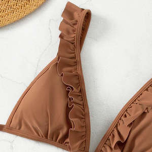 ชุดคลุมชุดว่ายน้ำสตรี,ชุดบิกินี่เอวสูงแบรนด์<span class=keywords><strong>ดัง</strong></span>มีระบายสำหรับฤดูร้อน - Product Image 5