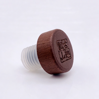 Bouchon en bois et silicone fileté de taille personnalisée, facile à ouvrir, pour bouteille de liqueur, d'huile d'olive, bouchon à vis, joint d'étanchéité