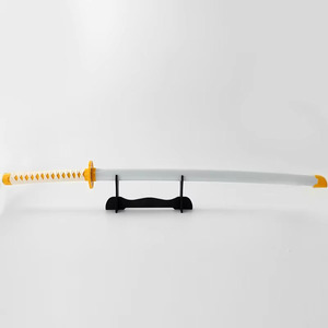 Épée Nichirin de <span class=keywords><strong>Zenitsu</strong></span> Agatsuma, <span class=keywords><strong>Katana</strong></span> sans lame pour cosplay, unisexe, pour les 5 ans et plus - Product Image 1