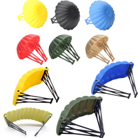 Mini-Fallschirm-Spielzeug-Set: Runde Kuppel, Schlitten, bunte Leichte Schnüre, Haken, WW2 Armeegrün Fallschirmjäger-Spielset