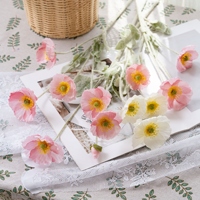 Spray de pavot artificiel CL29100, tige de pavot artificielle réaliste avec 4 fleurs pour les arrangements floraux, la décoration de mariage, les vases à domicile