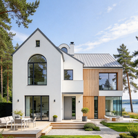 Fenêtre en acier série 50, aspect sans cadre, verre à isolation thermique pour villas haut de gamme européennes et américaines, propriétés modernes de luxe