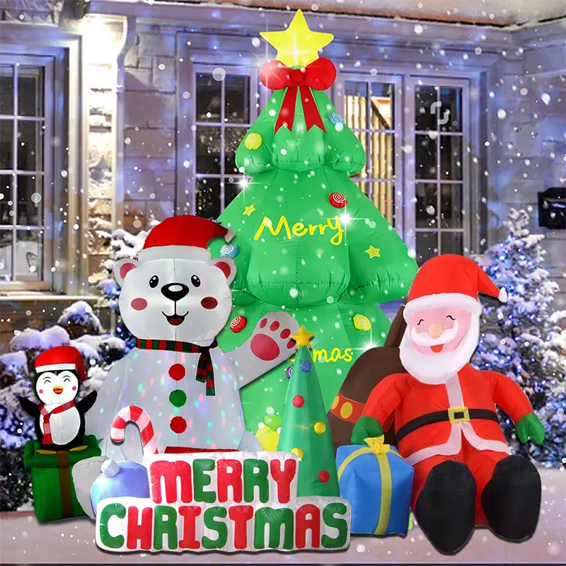 Noel süslemeleri süsler noel baba LED noel ışıkları ile Christmas noel şişme kardan adam