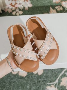 Sandales d'été de haute qualité pour enfants, en PU, à bout ouvert, avec perles, pour filles - Product Image 2