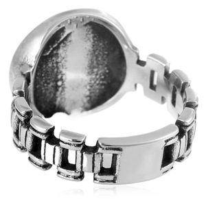 yunnique Men's <b>Titanium</b> Steel <b>Ring</b> Star Pattern Silver Geometric Design Fashion Jewelry Gift - Product Image 4