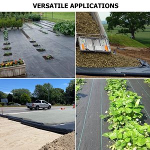 Géotextile tissé haute résistance, tissu <span class=keywords><strong>anti</strong></span>-mauvaises herbes, couverture de sol, tapis de jardinage, plastique PE/PP, découpe, durabilité de 2 à 5 ans - Product Image 4