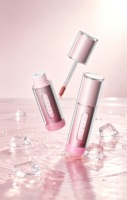 Tube de brillant à lèvres vide 3,5g en plastique avec bouchon à vis, givré, couleur personnalisée, sérigraphié, transparent, applicateur cosmétique ODM