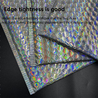 Enveloppe à bulles holographique auto-adhésive écologique, emballage rembourré brillant en feuille métallisée pour montres, cadeaux et boucles d'oreilles d'entreprise