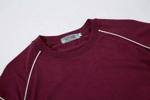 Verano gran oferta Patchwork suelta algodón cuello redondo hombres deportes camiseta de gran tamaño - Product Image 4