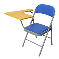 Chaise pliante multifonctionnelle avec table, pour hôtel, réunion, bureau, moderne, simple, revêtement en cuir, pour étude, lecture, livre