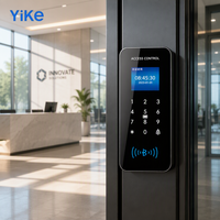 Keypad Kontrol Akses RFID Logam Tahan Air IP65 Frekuensi Ganda 125kHz 13.56MHz Pembaca Pintu Pintar Dengan Layar Digital