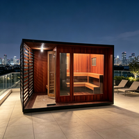 Ruang Sauna SPA Rumah Kayu Modern, Kabin Sauna Kayu Solid untuk Relaksasi Keluarga & Terapi Detoksifikasi
