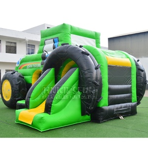 <span class=keywords><strong>Castello</strong></span> Gonfiabile a Tema Trattore Agricolo, Combo Gonfiabile Commerciale con Scivolo per Feste per Bambini a Noleggio - Product Image 4