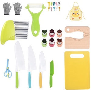 28 Stück Nachhaltiges Kinderküchen-<span class=keywords><strong>Set</strong></span> Echtes Kochen Kleinkind sicher mit Schneide brett Obst Gemüses ch neider Inklusive Messerset - Product Image 1