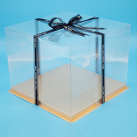 Boîte à gâteau en plastique, à assembler, tout clair, de haute qualité, facile à assembler, en 1, pour la boulangerie, cadeau de saint-valentin, livraison gratuite