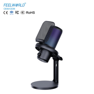 Micrófono para juegos FEELWORLD VM1 con botón de silencio, descuento en pedidos a granel, micrófono de estudio USB para transmisión en vivo Twitch - Product Image 1