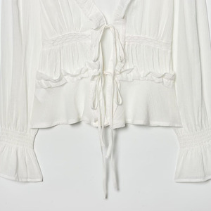 PB&ZA Donna 2026 Primavera Nuova Moda Camicette in <span class=keywords><strong>Tulle</strong></span> Decorativo Laminato Ricamato Vintage a Maniche Lunghe Blusas Chic da Donna - Product Image 4