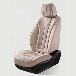 ชุดหุ้มเบาะรถยนต์หนัง Napa สีเบจหรูหรา แบบสั่งทำพิเศษ 5 ชิ้น - Product Image 4